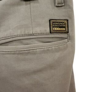 Versace Jeans Couture Taupe Pleated Slim Chino / Jeans Trousers